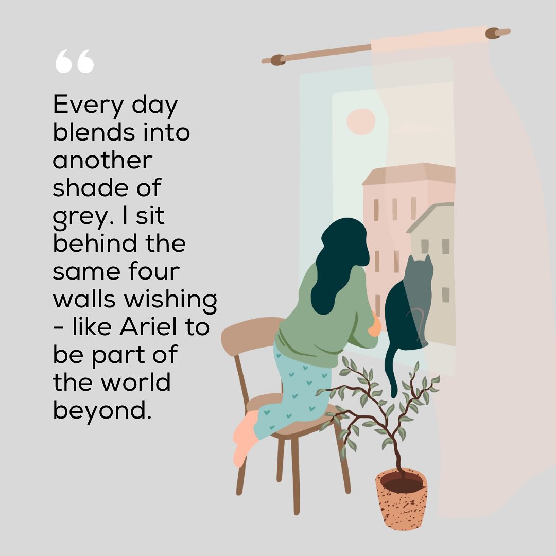 I thought I would share this #quote from the most recent #blogpost I’ve written that touched upon #chronicillness #hope and #travel (and especially my love of #cruising!). The wording also happens to be very similar to a quote from another piece I written last year. I think #Ariel is a character from #Disney that I gravitate to (as well as Belle because I’m also a complete book worm) as like her I have extremely wobbly and troublesome legs, I often have feelings of being different and isolated and like her I too often look outside beyond my window wishing I could be part of the world! Oh, and I couldn’t resist adding it in after getting to see the statue of #TheLittleMermaid in #Copenhagen this year! 

[ID: An illustration of a girl staring out of her window at the view outside next to her cat. As she is looking out the girl is kneeling on a wooden chair and by the side is a plant in its post. To the side of the illustration reads ‘Every day blends into another shade of grey. I sit behind the same four walls wishing - like Ariel to be part of the world beyond.’]

#spoonie #chronicillness #chronicpain #chronicallyill #chroniclife #chronicillnessblogger #chronicillnesswarrior #chronicpainwarrior #chronicpainblogger #disabledblogger #disabled #disability #chroncillnessquotes #chronicillnessawareness #invisibleillness #disabledwriter #neisvoid #mychroniclife #fnd #functionalneurologicaldisorder