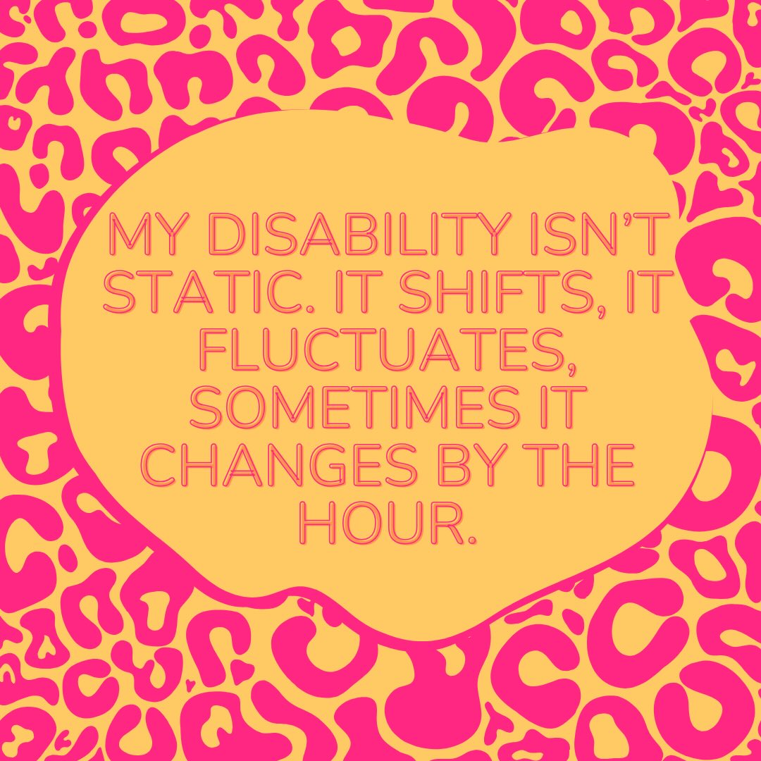 My disability isn’t static. 

Some days my body cooperates. Some days it doesn’t. Sometimes it changes by the hour. 

Living with a dynamic disability means constant negotiation - with energy, pain, balance, and trust. It means learning when to push, when to pause, and when to reach out without shame. 

Using mobility aids doesn’t mean I’m giving up. It means I’m adapting. 

And I’m not inconsistent or dramatic - I’m responding to a body that doesn’t stay the same. 

#ChronicIllness #ChronicPain #ChronicallyIll #DynamicDisability #MobilityAids