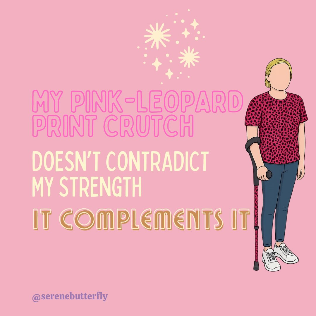 Some days I walk unaided. Some days I use a crutch. Some days it changes by the hour.

That’s what dynamic disability looks like for me.
My pink-leopard print crutch isn’t a contradiction — it’s support, confidence, and self-expression rolled into one. It helps me move through the world as I am that day, without erasing my strength or my style.

Mobility aids aren’t giving up. They’re tools. They’re access. 
Sometimes, they’re even part of the outfit 💗

If you’ve ever felt pressure to “look fine” to be believed, or to justify why your needs change - you’re not alone. I wrote more about this in my latest blog post.
✨ Link in bio ✨

#ChronicIllness #DynamicDisability #InvisibleIllness #MobilityAids #NEISVoid