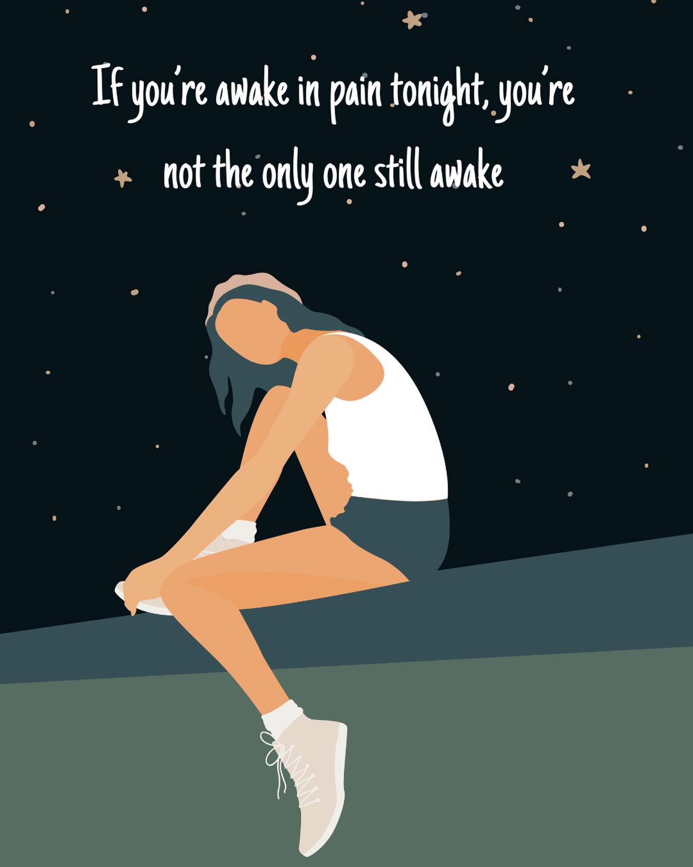 Nights like this can feel incredibly lonely. 

When the world is quiet and sleep won’t come, it’s easy to feel like you’re the only one still awake. 

But you’re not. 

#ChronicPain #Painsomnia #ChronicIllness #ChronicallyIll #NEISVoid