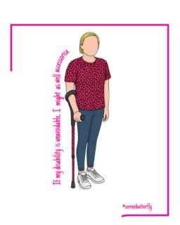 Some days I need my crutch. Other days I don’t. Some days I can walk further, stand longer, or do more than I could yesterday. Other days, even getting dressed feels like a victory

That’s what a dynamic disability can look like. 

Needing a mobility aid sometimes doesn’t make me “less disabled” on the days I don’t use it. And not using one every day doesn’t mean I was faking it on the days I did. 

The crutch isn’t a symbol of failure. It is a tool that gives me freedom, independence, and confidence. Decorating it and making it reflect my personality doesn’t make my disability any less real - it reminds me that mobility aids can be practical and personal. 

What began as a way to make my crutch feel less clinical has become something I genuinely enjoy. I now have a small collection, so I can match my mobility aid to my outfit, my mood, or the season. It doesn’t change my disability, but it does make using a mobility aid feel more like an extension of my personality than a reminder of my limitations. 

💖 My disability is unavoidable. I might as well accessorise! 

#DynamicDisability #MobilityAids #BabeWithAMobilityAid #Disability #DisabilityPride